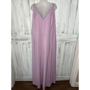 HUTCH ANTHROPOLOGIE LAVENDER PURPLE HIGH RISE WIDE LEG STRAPPY JUMPSUIT 26W PLUS